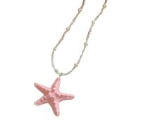 Multi Colore Estati Stelle Marine Ciondolo Collana Dainty Stratificazione Gioielli Leggero Spiaggia Vacanza Accessorio Per Le Donne Trendy Multi Strand Catena, Misura unica, come descritto, come