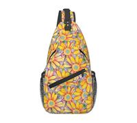 Multi Colored Daisies Botanical Borsa Tracolla Sportiva Zaino Monospalla Regolabile Borsa A Spalla Per Escursionismo Sport Uomo