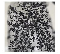 Multi Colored Lace Embroidery Fabric Is An Ideal Material For Making Wedding Dresses, Gowns, And Clothing Accessories(Black)