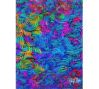 Multi-Colored, Rainbow Swirls, Star-Detailed, 8x11 Page, Hardcover Journal, Art Pad, Sketchbook, Drawing Book: Created With Hand-Drawn Art By: Artist Mary Elisabeth Linder @ MaryEMade