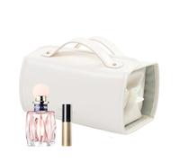 Multi-compartment Makeup Bag, Travel Cosmetic Organizer, Makeup Brush Organizer, 25x12x12 cm, Clear PU Leather Makeup Brush Organizer for Cosmetics, Lip Gloss, and Lipstick