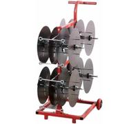 Multi-Electrical Wire Rack, Portable Wire Spool Rack, Cable Caddy With Wheel,with 4/6/8 Side Trays,for Construction Site And Retail(90x74x49cm)