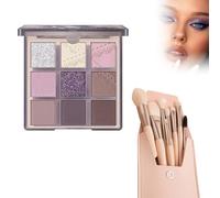 Multi Finish Eyeshadow Palette, Palette di Ombretti, Palette with 9 Different Eyeshadows with Different Finishes, Non si Sbriciola, Adatto a Diversi Tipi di Trucco, Con Pennello per il Trucco