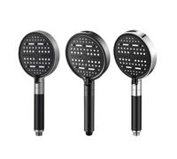 Multi-function Big Panel Pressurized Shower Head With Filter 6 Mode High Pressure Large Flow Rainfall Handheld Showerhead(Silver holder)