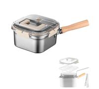 Multi-Function Frying Cooker Set - Fryer, Stainless Steel Deep Fryer, Portable Square Outdoor Frying Pan, Multi-Functional Food Container for Fish Chicken and Fries. (1pcs)