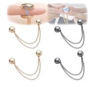 Multi-Function Magnetic Hijab Magnets Clothing Clips Strongest With Chain Button for Women Colorful Pinless Clothes Pins for Fixing Scarf Long Pant Hem Shirts Sleeves Accessories (Mixed Color-3)