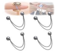 Multi-Function Magnetic Hijab Magnets Clothing Clips Strongest With Chain Button for Women Colorful Pinless Clothes Pins for Fixing Scarf Long Pant Hem Shirts Sleeves Accessories (Gun Gray)