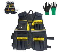Multi Function Tool Vest - Hands Free Carrier,Adjustable Tool Organizer Harness,Tools Storage Pockets Comfortable Fit for Men Industrial Carpenter Mechanic (Tool Vest)