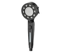 Multi-function Upgraded 4-speed Boost Filter Shower Head Bathroom Accessories One-button Switch Shower(Black-bracket)