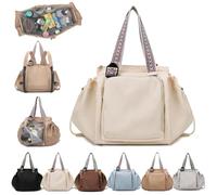 Multi-functional Large-Capacity Tote Backpack for Travel & Mommy & Daily Use, 2 in 1 Versatile Cradle Backpack Diaper Bag for Women Mom Outdoor, Convertible Lightweight with Multiple Pockets(Beige)