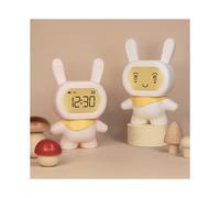 Multi-Functional Little Flying Rabbit Alarm Clock, Bedside Clock,Student Study Night Light Countdown,Snooze Clock White