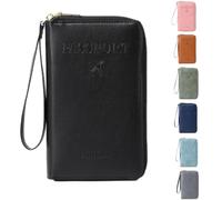 Multi-functional Rfid Passport Wallet - Travel Essential Rfidpassport Holder Wallets for Women Men (Black)