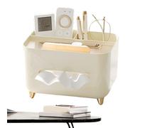 Multi-Functional Tissue Storage Box, 400g Tissue Case Cover Organizer, Non-Slip Base Tissues Holder, Compact Nightstand Storage for Bathroom, Hotel, Living Room, or Bedroom Decor