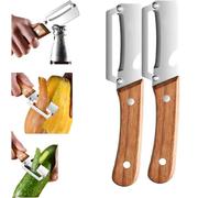 Multi-Functional Vegetable Peeler For Kitchen, 2 In 1 Stainless Steel Single Blade Peelers Tool, Non-Slip Ergonomic Handles With Bottle Opener, For Potato, Fruit, Veggie Peeling (2pcs)