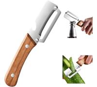 Multi-Functional Vegetable Peeler for Kitchen, Premium Vegetable Peeler with Wooden Handle and Bottle Opener Stainless Steel Blade Kitchen Tool for Fruit Apple Potato Pumpkin Papaya Zucchini