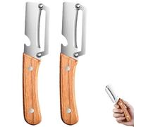 Multi-functional Vegetable Peeler for Kitchen, Stainless Steel Single Blade Peelers Tool, Non-Slip Ergonomic Handles, Julienne Peeler & Bottle Opener, Home Kitchen Gadgets, Orange Peelers (2PCS)