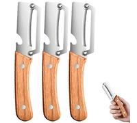 Multi-functional Vegetable Peeler for Kitchen, Stainless Steel Single Blade Peelers Tool, Non-Slip Ergonomic Handles, Julienne Peeler & Bottle Opener, Home Kitchen Gadgets, Orange Peelers (3PCS)