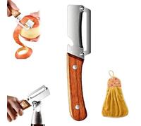 Multi-functional Vegetable Peeler for Kitchen, Ultra Sharp Stainless Steel Potato Peeler with Wooden Handle, 2 in 1 Fruit Peeler Knife and Bottle Opener, Easy Peelers for Carrot Apple (1Pcs)