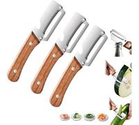 Multi-Functional Vegetable Peeler, Multi-Functional Vegetable Peeler, Multifunctional Stainless Steel Potato Peeler for Kitchen with Wooden Handle and Bottle Opener