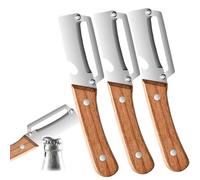 Multi Functional Vegetable Peeler with Wooden Handle and Built-in Bottle Opener, Zero Snag Wooden Peeler for Kitchen, Camping and Daily Food Prep (3 pcs)