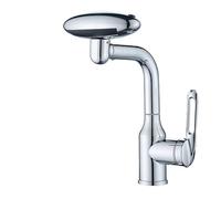 Multi Functional Waterfall Basin Faucet 4 Water Outlet Mode Spray 360°Rotation,Hot Cold Sink Mixer Tap For Bathroom(A Silver)