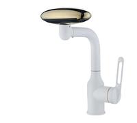 Multi Functional Waterfall Basin Faucet 4 Water Outlet Mode Spray 360°Rotation,Hot Cold Sink Mixer Tap For Bathroom(A WHITE)