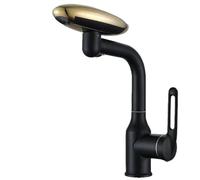 Multi Functional Waterfall Basin Faucet 4 Water Outlet Mode Spray Faucet 360°Rotation,Hot Cold Water Sink Mixer Tap For Bathroom(A Black)