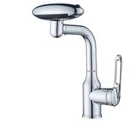 Multi Functional Waterfall Basin Faucet 4 Water Outlet Mode Spray Faucet 360°Rotation,Hot Cold Water Sink Mixer Tap For Bathroom(A Silver)