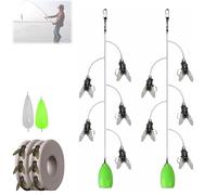 Multi-Hook Artificial Fly Fishing Lure Set, Bionic Fly Fishing Bait with 2 Throwing Aids - Handmade 3D Lures Kit for Freshwater and Saltwater Casting(2 pcs 5 Hooks,Large)