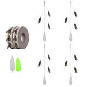 Multi-Hook Artificial Fly Fishing Lure Set, Fly Fishing Bait with 2 Throwing Aids - Handmade 3D Lures Kit with Quick Strike Design for Freshwater and Saltwater Use(4 pcs 3 Hooks,Small)