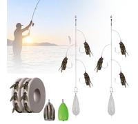Multi-Hook Artificial Fly Fishing Lure Set, Quick Strike Fly Bait, Bionic Fishing Bait With 2 Throwing Aids, 3D Bionic Fishings Lure for All Kinds of Fish (2pcs 3hooks,S-10mm)