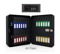 Multi Keys Safe Storage Box Combination/Key Lock Chiavi for auto di ricambio Organizer Box for l'uso in fabbrica for l'home office Gli agenti immobiliari degli appartamenti risparmi(48keys-Black-Code)