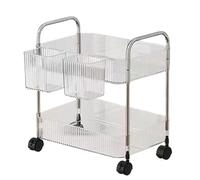 Multi-Layer Acrylic Cart - Rolling Snack Storage Trolley, Lockable Wheels Cart for Home Office, Kitchen Makeup Laundry Organizer, Dorm Bedroom Storage for Details, Pantry Craft Salon Use