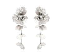 Multi Layer Big Metal Flower Nappa orecchini pendenti per donne matrimonio tendenza spiaggia vacanza moda moda moda donna donna oro argento matrimonio, Taglia unica, come descritto