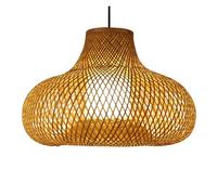 Multi-Layer Chandelier Wood Lamp Shade High Hollow Transmittance Wicker Woven Pendant Chinese Style Restaurant Lantern Light for Kitchen, Dining Room, Living Room(50cm*40cm)