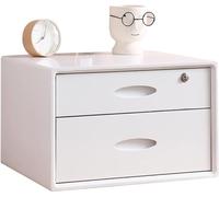 Multi-Layer Drawer Storage Box, Flat File Cabinet With Lockable, 1/2/3 Drawer Solid Wood A4 Treatment Storage Cabinet For Home Desktop Office(C,2 drawer)