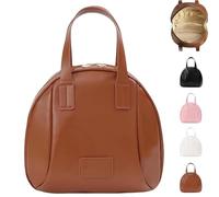 Multi-layered Shell-shaped Cosmetic Bag, Multi Layered Premium Cute Makeup Bag, Portable Large Capacity PU Shell Waterproof Handbag Style Cosmetic Bag Organizer (Brown)
