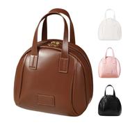 Multi-Layered Shell-Shaped Cosmetic Bag, Portable Large Capacity Pu Shell Waterproof Handbag Style Cosmetic (Brown)