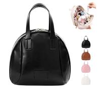 Multi-layered Shell-shaped Cosmetic Bag, Premium Portable Large Capacity Makeup Bag, PU shell Cosmetic bag with Compartments (Black)