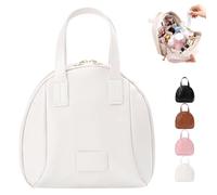 Multi-layered Shell-shaped Cosmetic Bag, Premium Portable Large Capacity Makeup Bag, PU shell Cosmetic bag with Compartments (White)