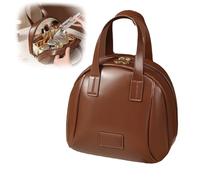 Multi-Layered Shell-Shaped Cosmetic Bag, Shell Shaped Tote Travel Bag, Large Capacity Multi-Layer Cosmetic Bag, Portable Large Pu Capacity Shell Waterproof Cosmetic Bag (Brown)
