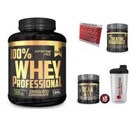 Multi Marca 100% Whey Professional 1,8Kg proteine siero del Latte Cioccolato + Bcaa 8.1.1 200cpr + Creatina 100g Gold's Nutrition + Omaggi