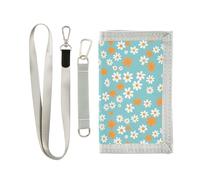 Multi-margherita giallo e bianco trifold mens sottile portafoglio per le donne portafogli minimalisti per gli uomini clip di denaro con cordino, multi-margherita giallo e bianco, 1 size