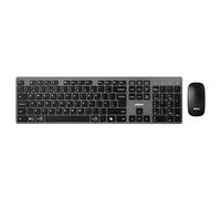 Adesso WKB-7300BB-UK - Tastiera e mouse wireless USB C con tastiera e mouse con chiave di scelta rapida AI Copilot - Multi-OS compatibile per Mac, interruttori silenziosi, dongle di tipo C 2,4 GHz