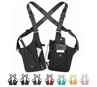 Multi-pocket Anti-Theft Double Shoulder Bag for Travel and Daily Use, Men's Leisure Adjustable Underarm Backpack (Black)