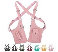 Multi-pocket Anti-Theft Double Shoulder Bag for Travel and Daily Use, Men's Leisure Adjustable Underarm Backpack (Pink)