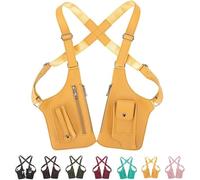 Multi-pocket Anti-Theft Double Shoulder Bag for Travel and Daily Use, Men's Leisure Adjustable Underarm Backpack (Yellow)
