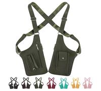 Multi-pocket Anti-Theft Double Shoulder Bag for Travel and Daily Use, Men's Leisure Adjustable Underarm Backpack (Army Green)