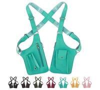 Multi-pocket Anti-Theft Double Shoulder Bag for Travel and Daily Use, Men's Leisure Adjustable Underarm Backpack (Emerald Green)