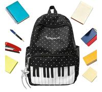 Multi Pocket Travel Backpack, Piano Print Bookbag, Ampia Capacity Backpack with Sturdy Costrution, Student Laptop Backpacks, Cute Bag with Trendy Design, Travel Gear for Hiking and Daily Use, Nero